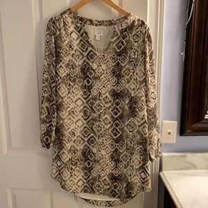 Peyton Jensen dress. Brown and ivory. Long sleeve. Fun and flowy!
